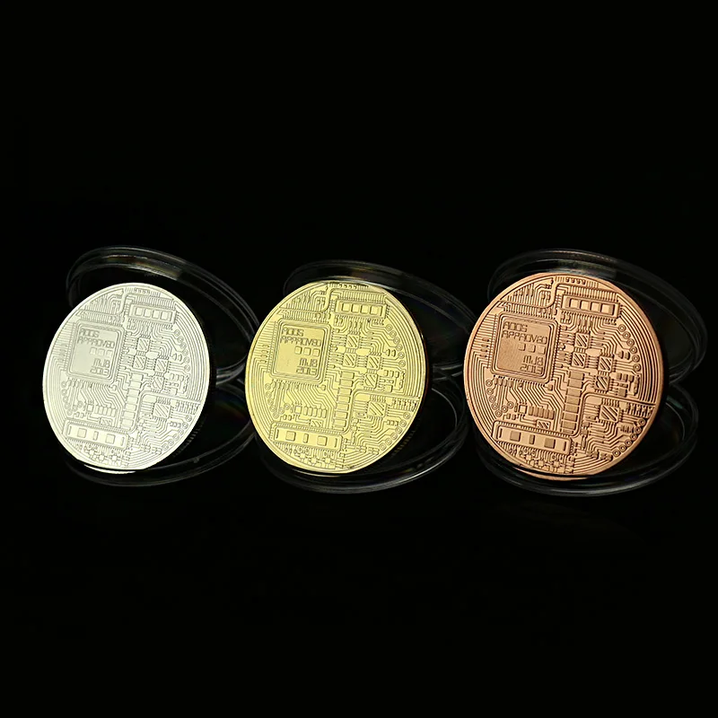 Медаль Биткоин BTC 3 шт./компл. золотое/серебряное/медное покрытие стальной