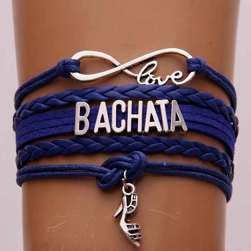 Браслет и браслет Infinity Love Bachata кожаные браслеты ручной работы 5 цветов 10 шт./лот |