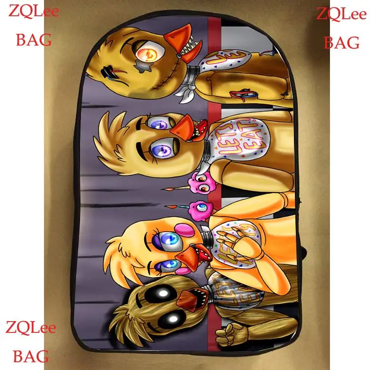 13-дюймовый игровой рюкзак аниме двухслойные школьные сумки для детей 2 Freddy Chica Foxy