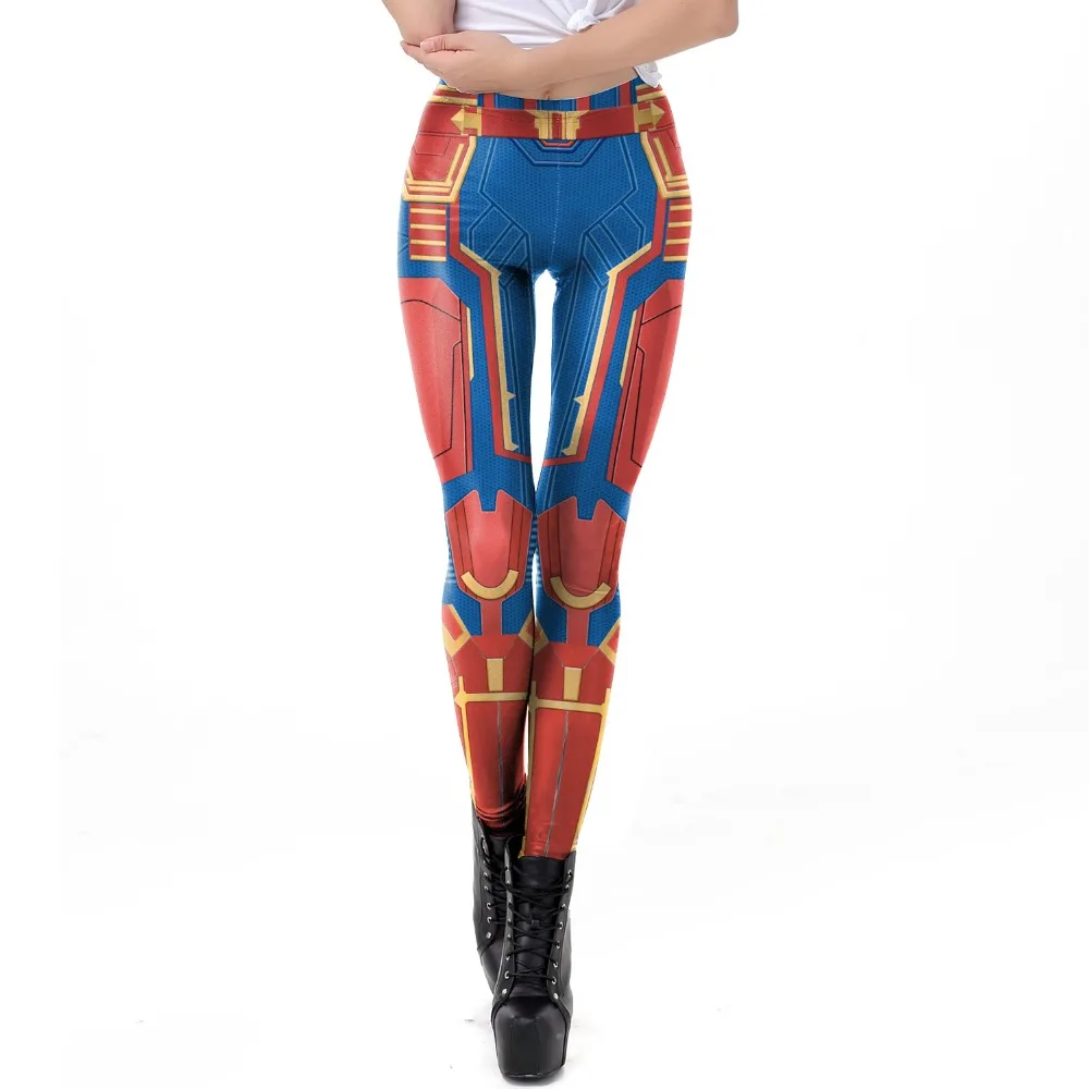 2019 Captain Marvel Carol Danvers Costumes Cosplay 3D Print Pants Avengers: Endgame Halloween Women Tights Elastic Legging | Тематическая