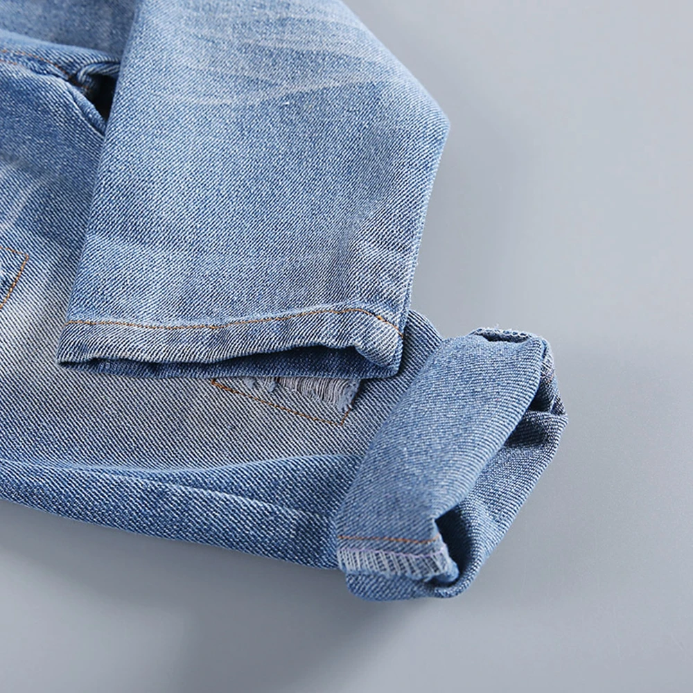 Детский джинсовый комбинезон для мальчиков и девочек весенний младенцев штаны
