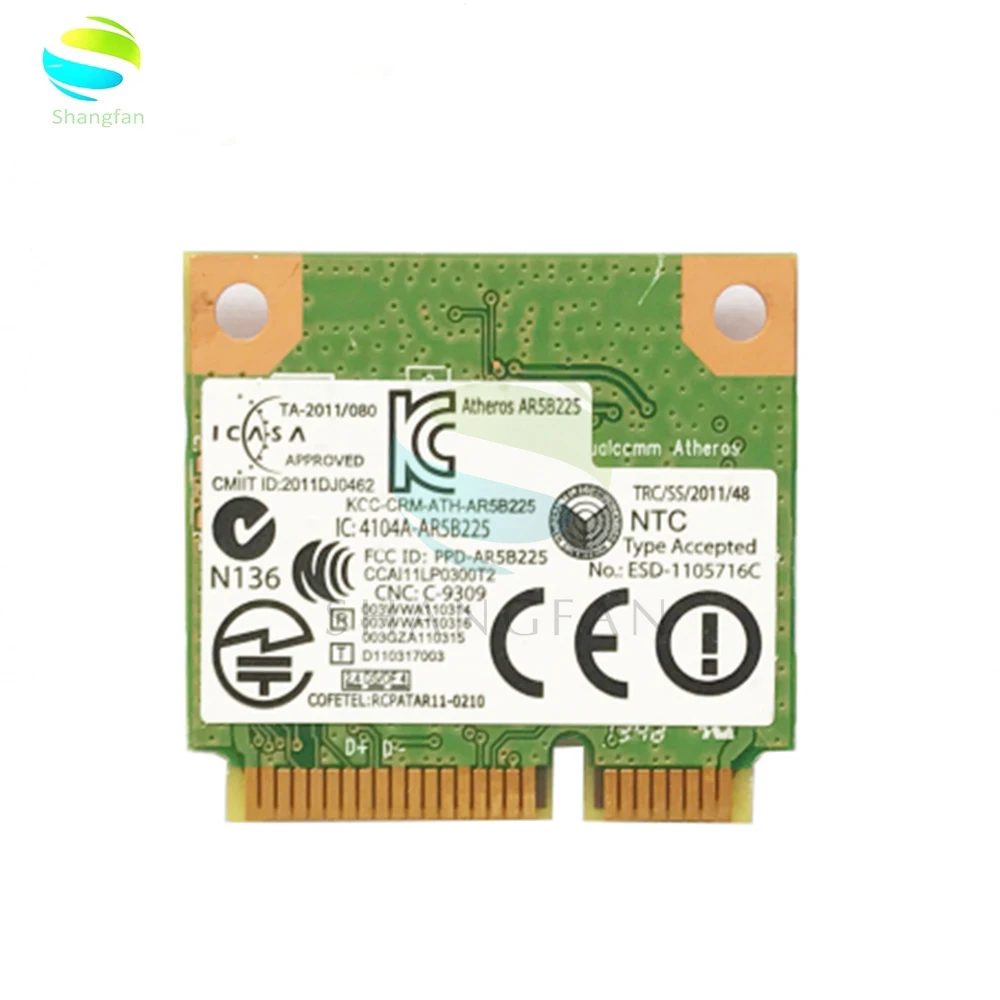 Bluetooth V4.0 Wi-Fi Беспроводной мини pci-экспресс-карта для Atheros AR5B225 DELL DW1703 CN-0FXP0D сетевая