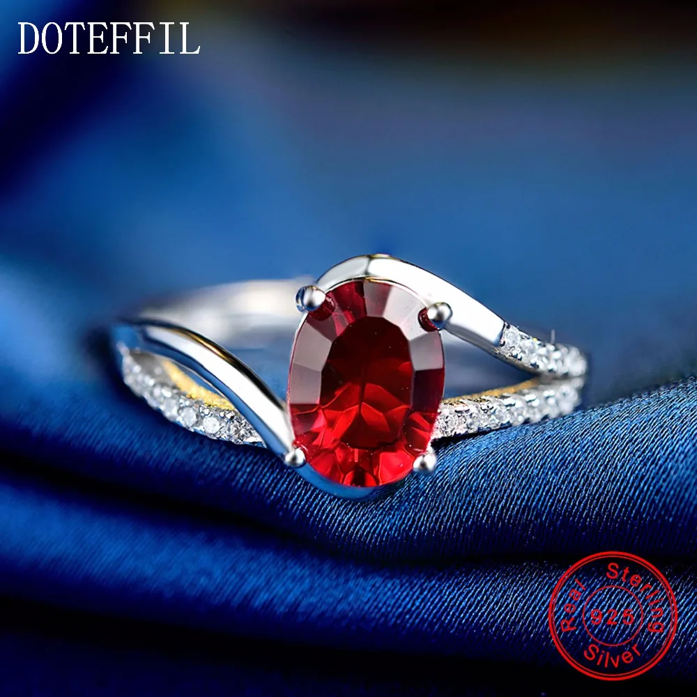 Женское кольцо из серебра 925 пробы с красным Цирконом|silver women ring|silver womenwomen fashion rings |