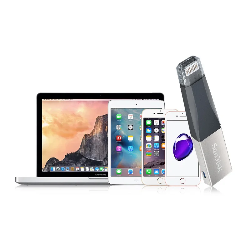 Флеш-накопитель sandisk iXPAND, USB 3,0, 32 ГБ, 64 ГБ, молния, металлическая ручка, u-диск для IOS 8,2, карта памяти, 128 ГБ, для iPhone, iPAD