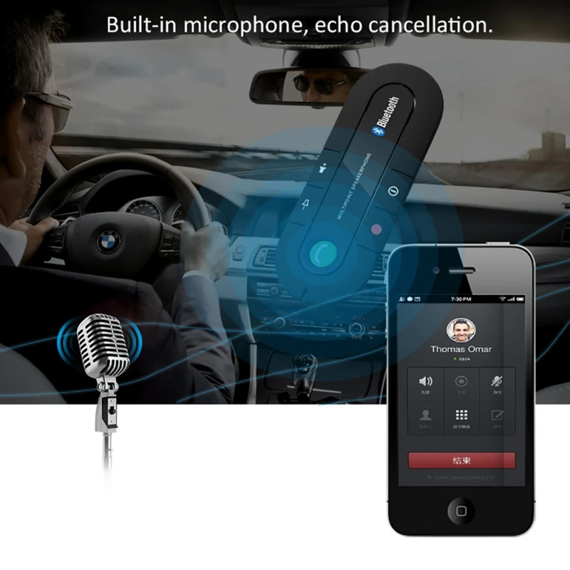 Bluetooth Handsfree Car Kit Беспроводной уличный динамик телефон MP3 музыкальный плеер hands free
