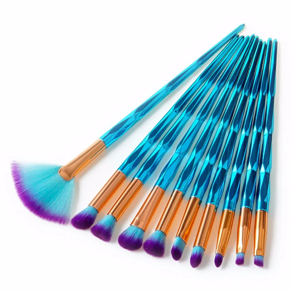 2017 Diamond Makeup Brushes Set Powder Foundation Fan Blush Large Eyeshadow Blending Cosmetic Beauty Make Up maquiagem | Красота и