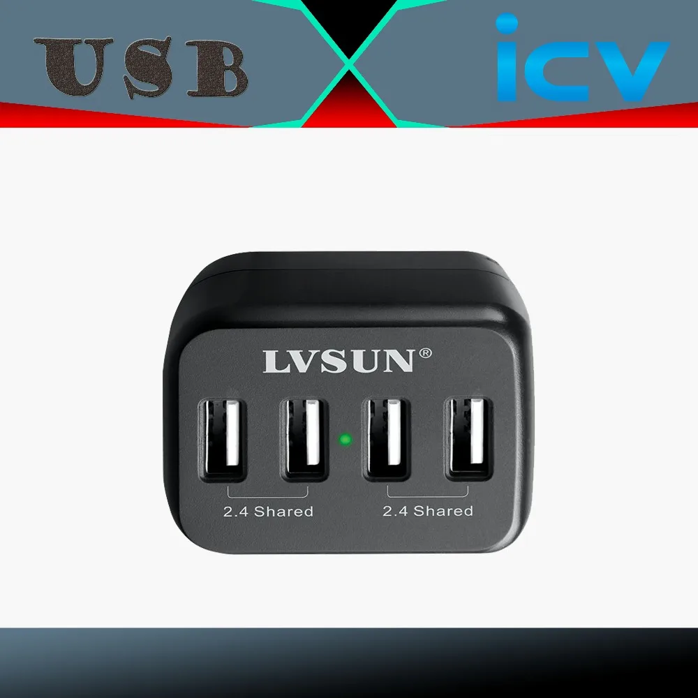 24 Вт 4 8 А порта 5 В 2 настенное дорожное быстрое USB зарядное устройство для iPad iPhone 7 6
