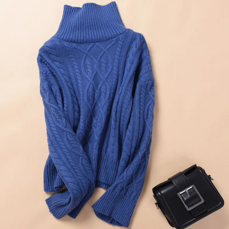 

Turtleneck women casual loose horn sleeve pullover sweater large size outerwear sweater wild Spring and autumn