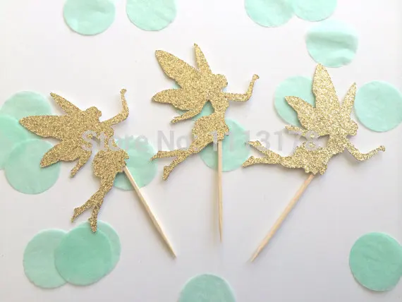 Дешевые топперы для кексов с золотыми блестками. Топпер на день рождения.