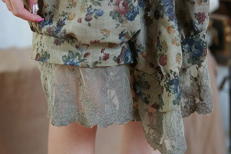 Женское летнее платье с кружевной каймой на одной груди Хлопковое драпировкой и