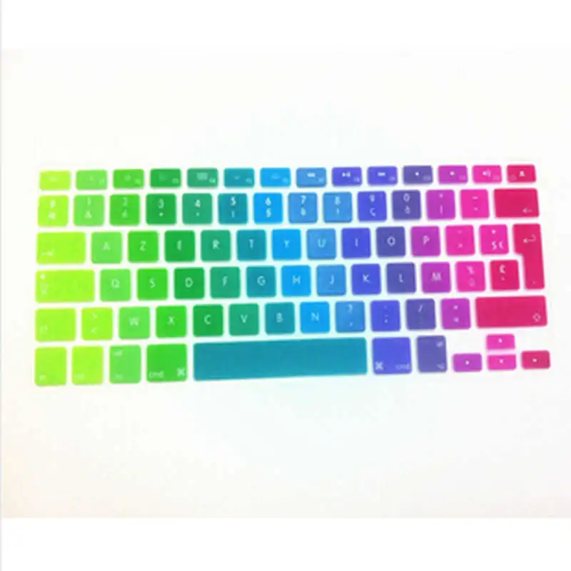 10X Dazzle Rainbow French AZERTY UK/EU силиконовый чехол для клавиатуры защитная пленка MacBook Pro air с