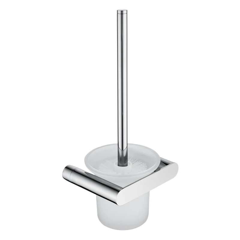 Stainless Steel Wall-Mount Toilet Brush Holder with Frosted Glass Container for Bathroom Polished Toilet Brush and Holder Set - Цвет: 1pcs
