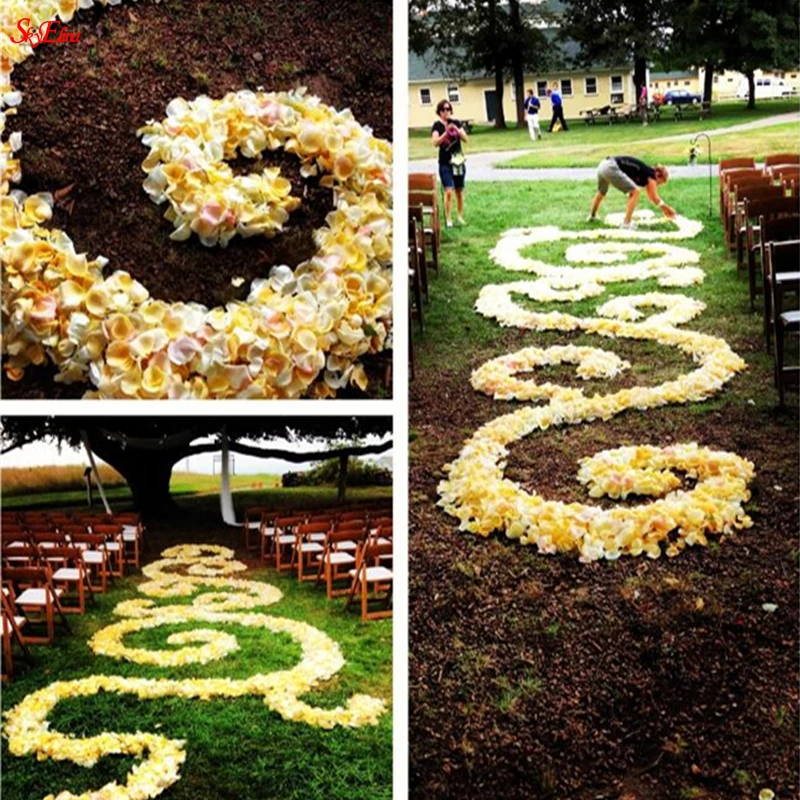 1000/5000 шт Искусственные шелковые лепестки роз для свадебного украшения вечерние