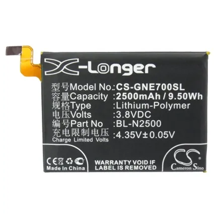Аккумулятор Cameron Sino на 2500 мАч для GIONEE E7 Elife BLU L259L L260L Life Pure XL P0010UU|cameron sino|2500mah batterybattery