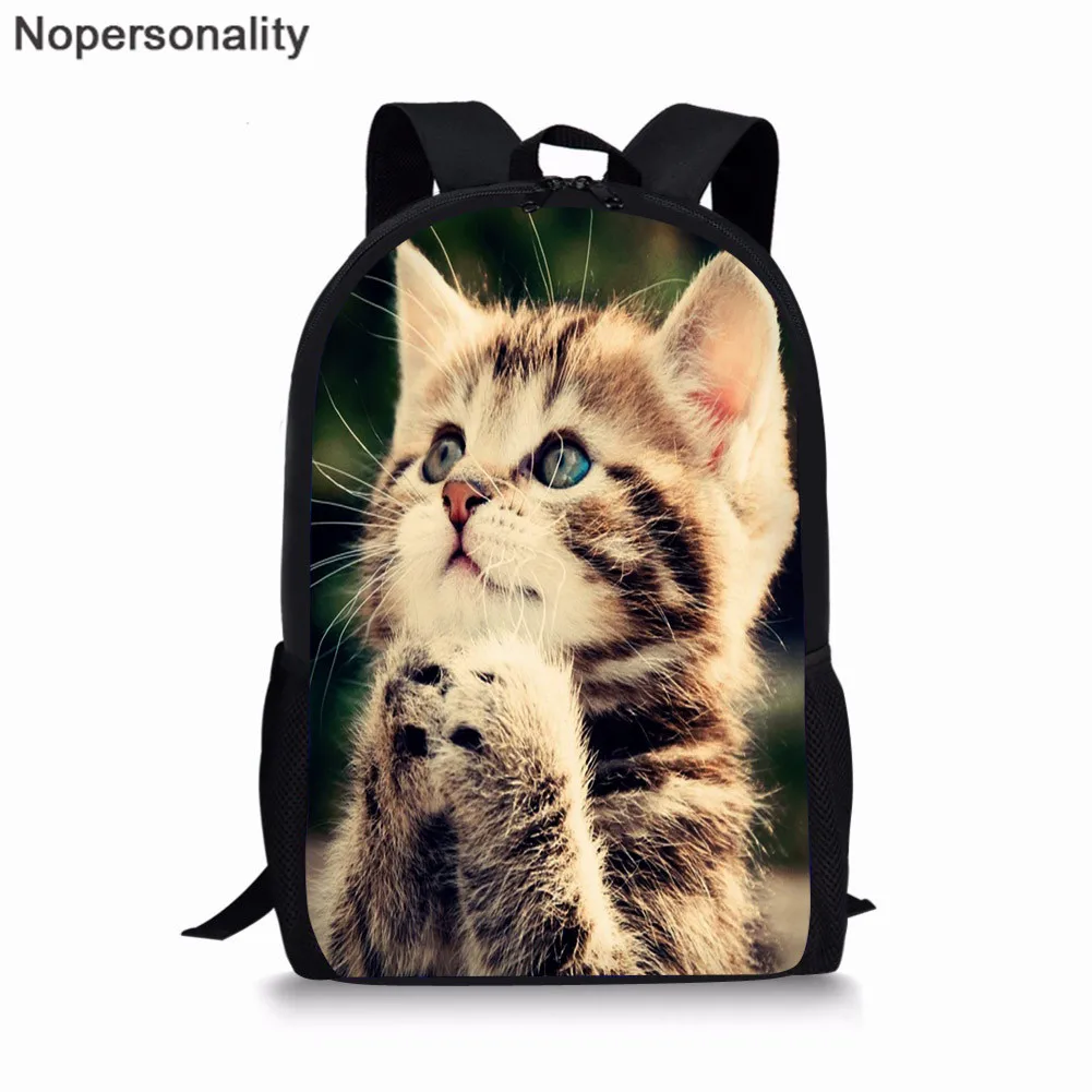 Nopersonality кошка собака животных печати Школьный рюкзак для детей девочек Junior