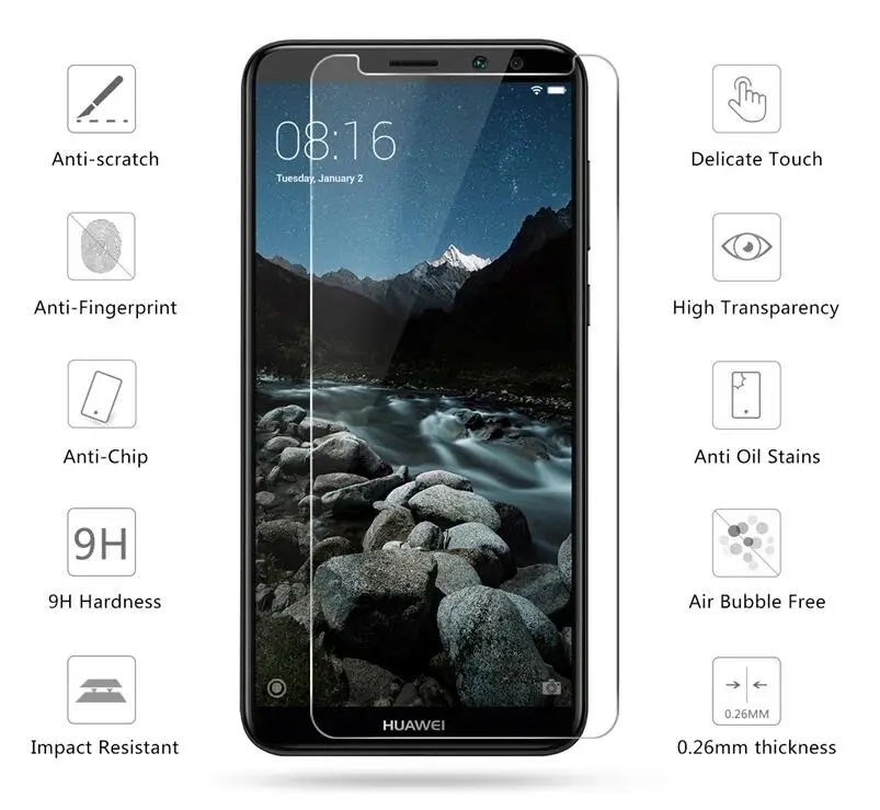 2 упак./лот абсолютная новинка! Премиум закаленное Стекло для huawei Коврики 10 Lite Экран протектор из закаленного стекла, Защитная пленка для huawei Коврики 10 Lite пленка