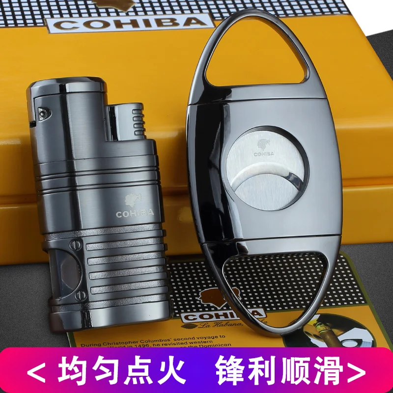 COHIBA GALINER Butane Gas 4 Torch Jet Flame With Cigars Cutter | Дом и сад