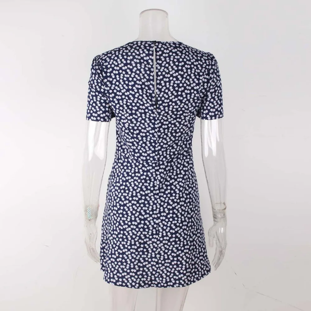 Женское летнее Мини Платье Женский облегающий пляжный сарафан в горошек с