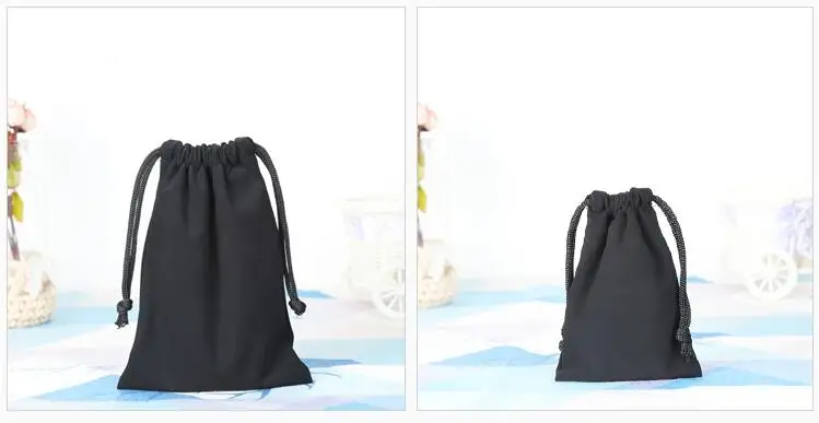 10 шт./партия,, 11x15,15x20, 21x25 см, черные Сумки из искусственной кожи, мешочки с завязками для ювелирных изделий, аксессуары для телефонов, подарочная упаковка, сумка