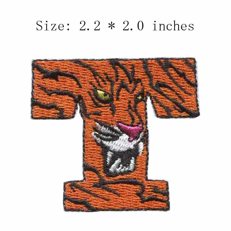 

Нашивка Tiger T letter шириной 2,2 дюйма для открытия рта/текста/оранжевая нашивка
