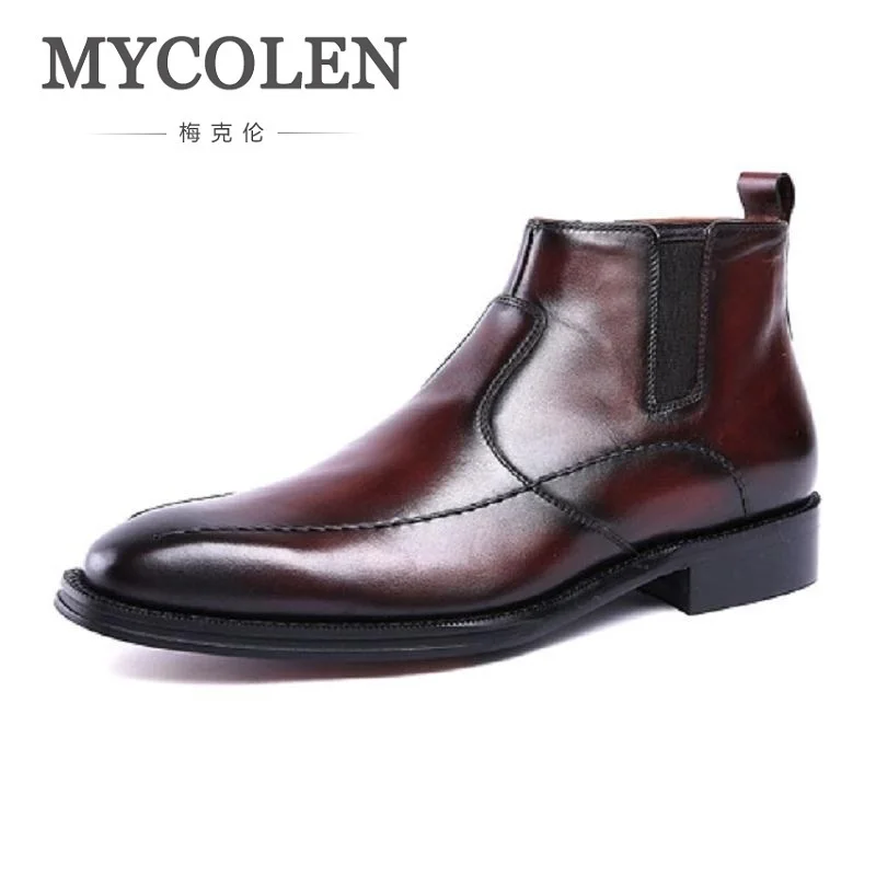 Мужские ботинки Челси MYCOLEN из натуральной кожи с высоким берцем в ретро