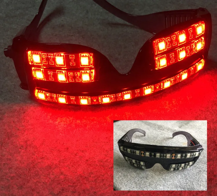 

LED Glasses DJ Party Dancing Nightclub Performers Red Luminescent Glowing Glasses Dance Show Lighting Props