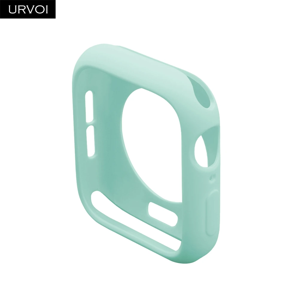 Aqua URVOI бампер для apple watch series 5 4 3 2 чехол для iwatch ТПУ карамельного цвета чехол тонкий защитный ультратонкий ремешок 40 мм 44 мм - Цвет: Aqua