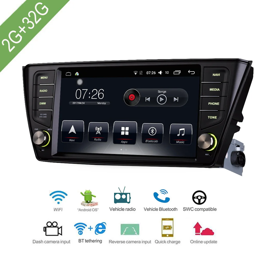 Автомобильный мультимедийный плеер 1 Din Android 7 автомобильный DVD для VW/Volkswagen Skoda fabia