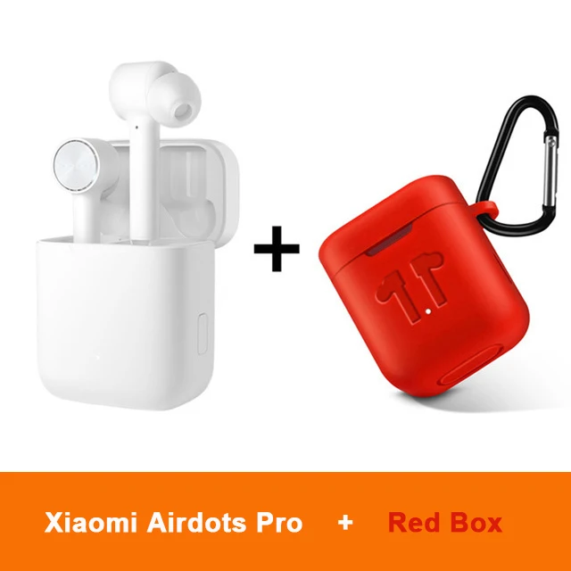 Оригинальные Xiaomi Airdots Pro TWS наушники Bluetooth беспроводные стерео ANC переключатель ENC Авто пауза кран управление наушники - Цвет: Add Red Case