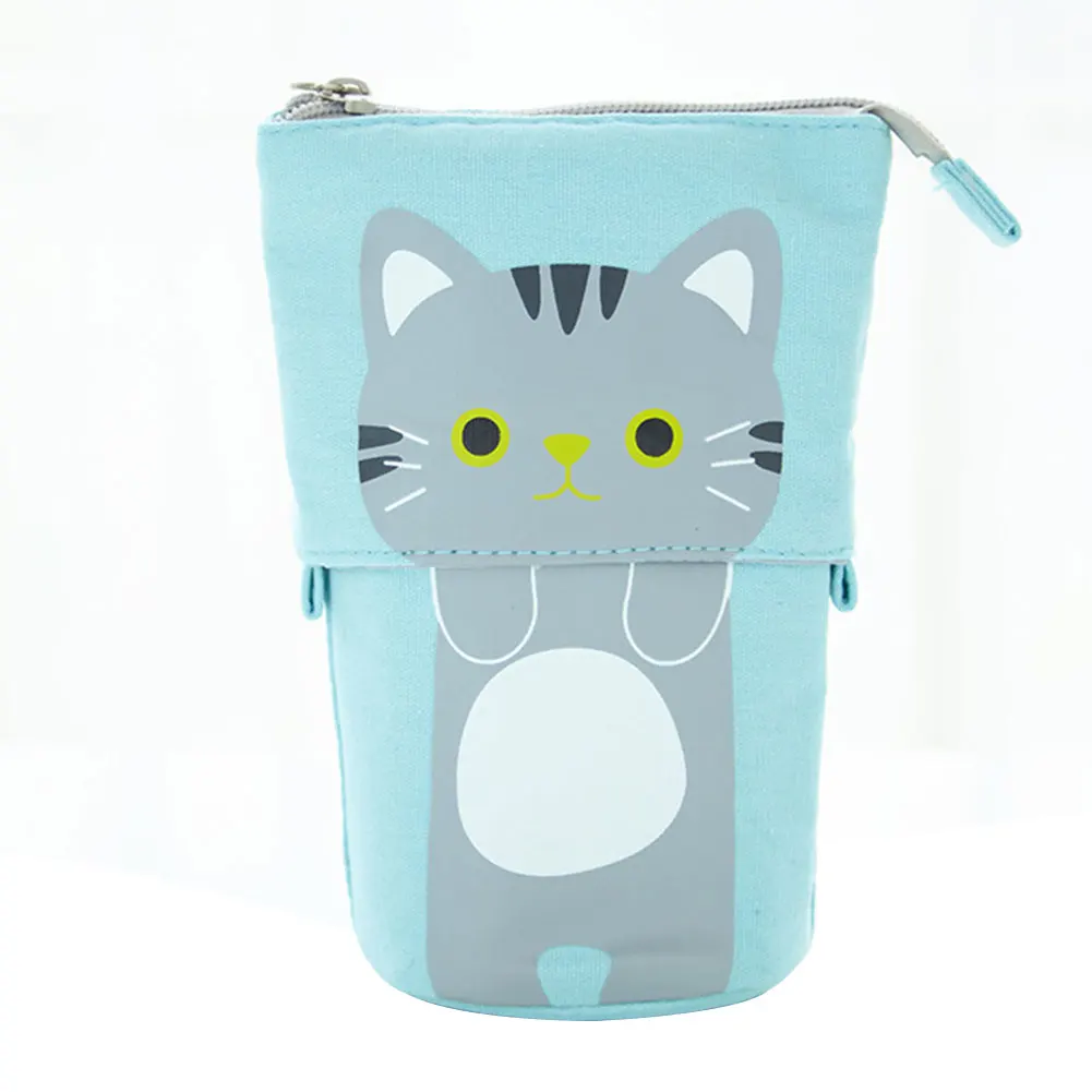 Sky Blue Канцелярский чехол для карандашей милый подарок школьная коробка для ручек Девочки Мальчики на молнии выдвижной держатель многофункциональный#0109 - Цвет: Sky Blue