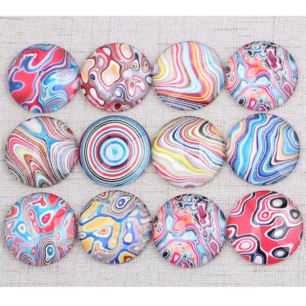 

onwear Mixed pattern color photo round handmade glass cabochon 10mm 12mm 16mm 20mm 25mm diy jewelry making findings