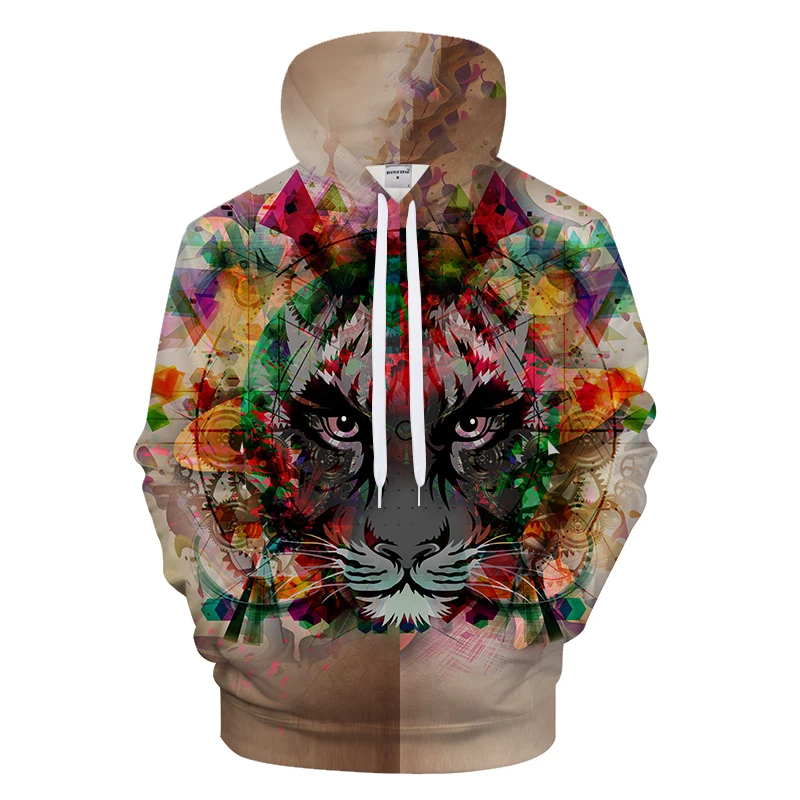 Новинка Пламенные толстовки с тигром для мужчин и женщин 3d принтом животных