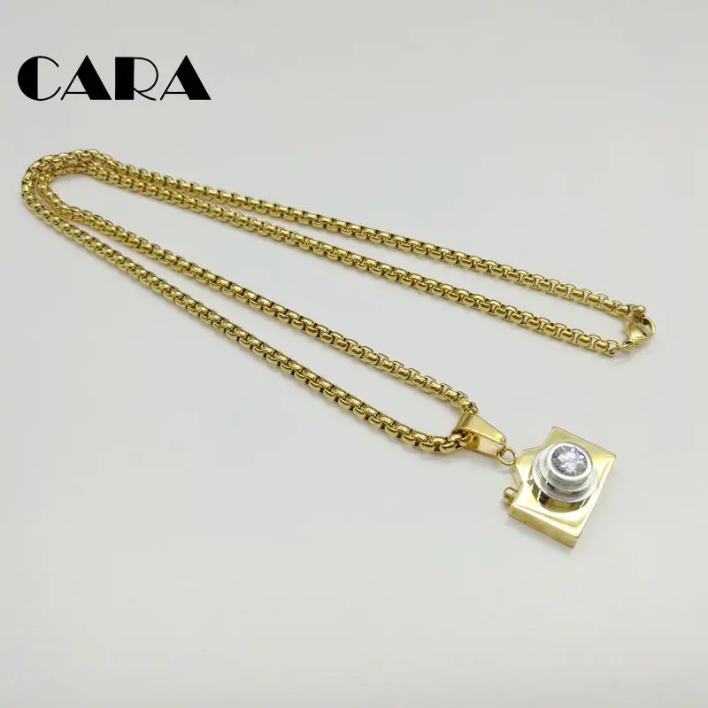 Новое поступление ожерелье в стиле хип хоп из нержавеющей стали кулон с фианитом