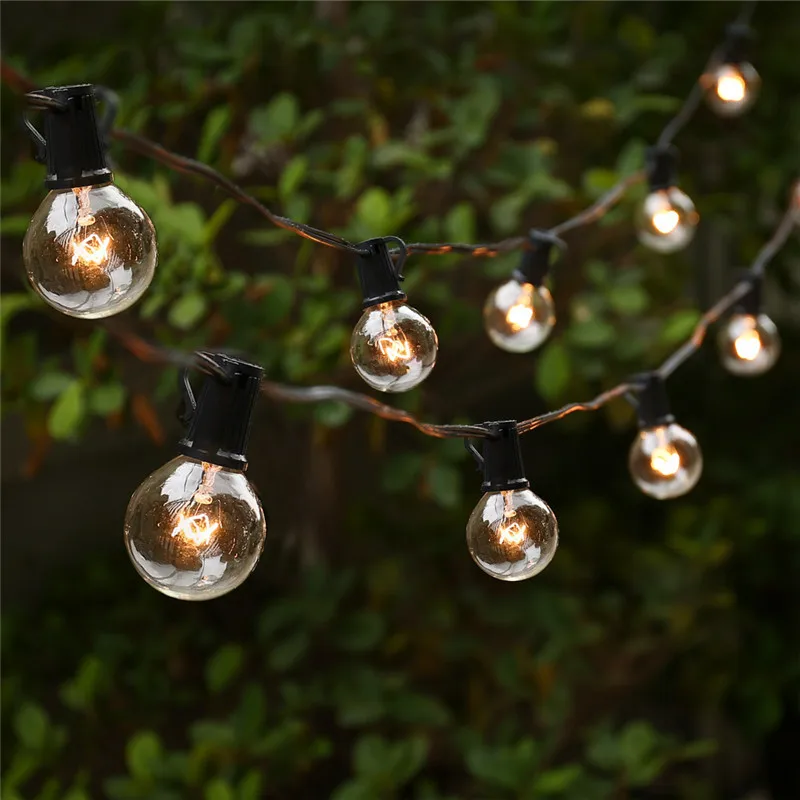 Holigoo G40 LED Bulb Outdoor Globe String Lights Vintage Hanging Lighting Weatherproof Light for Patio Garden | Лампы и освещение