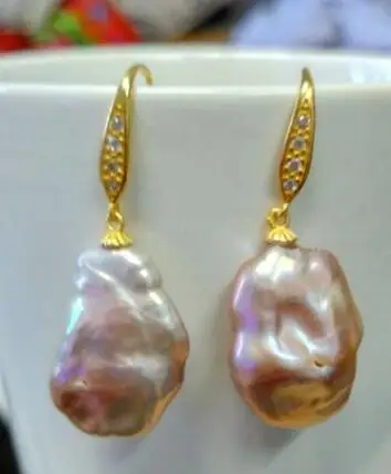 Оптовая цена ^ ЮЖНОГО МОРЯ розовый фиолетовый барокко Серьги с жемчугом |