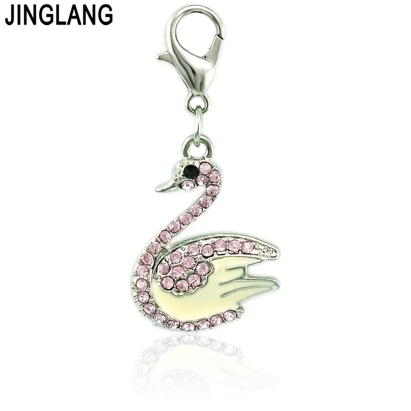 JINGLANG Мода животное Омар застежка Подвески Подвеска со стразами в виде лебедя DIY