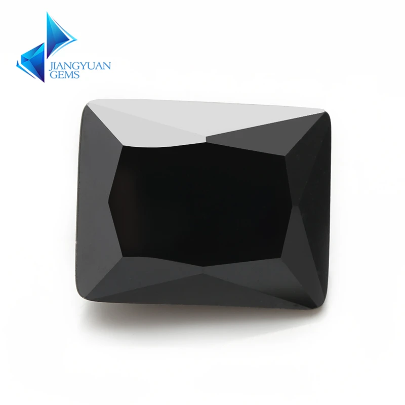 

50pcs Rectangle Shape 5A Black Color CZ Stone 2x3-13x18mm Synthetic Gems Cubic Zirconia For Jewelry Stone