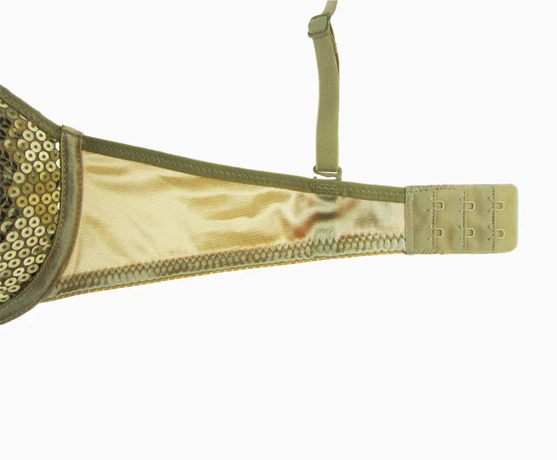 Женский бюстгальтер расшитый блестками с пуш ап и глубоким v образным вырезом