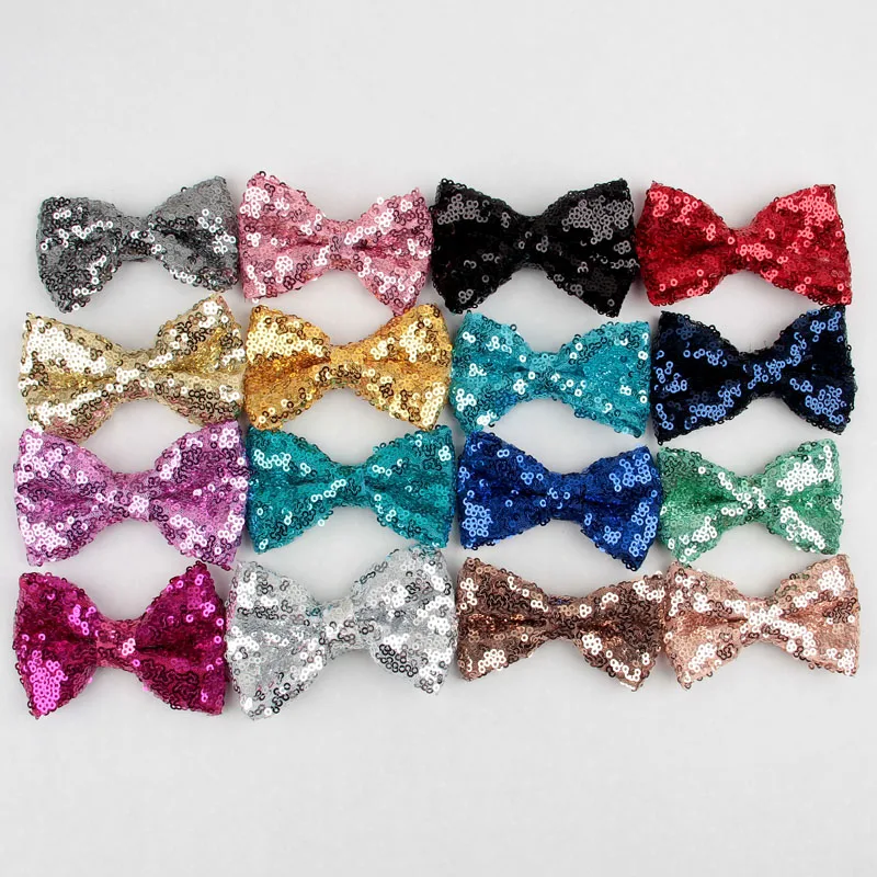 10 шт./лот 16 цветов 9 см для новорожденных с блестками бантиками заколки волос