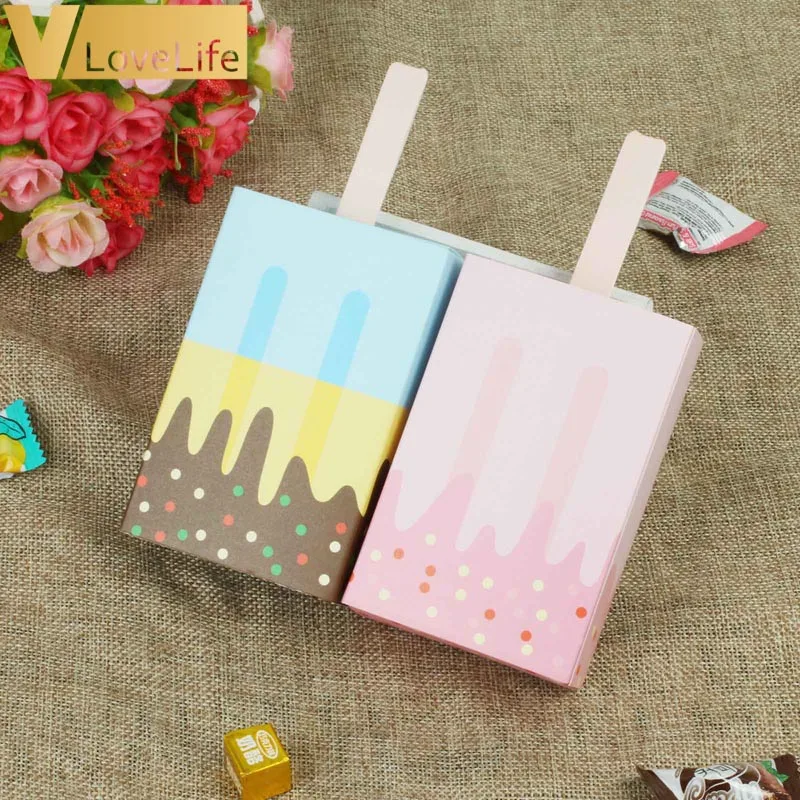 10 шт. подарочные коробки в форме мороженого для детского душа коробка конфет дня