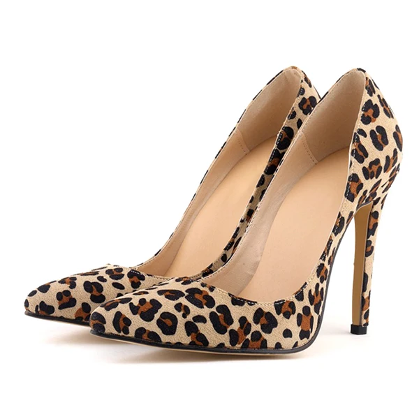Leopard print Shoes Женские туфли-лодочки; обувь леопардовой расцветки; пикантные свадебные туфли на высоком каблуке с острым носком; женские офисные модельные туфли на шпильке; Повседневная вечерняя Обувь - Цвет: Leopard print Shoes