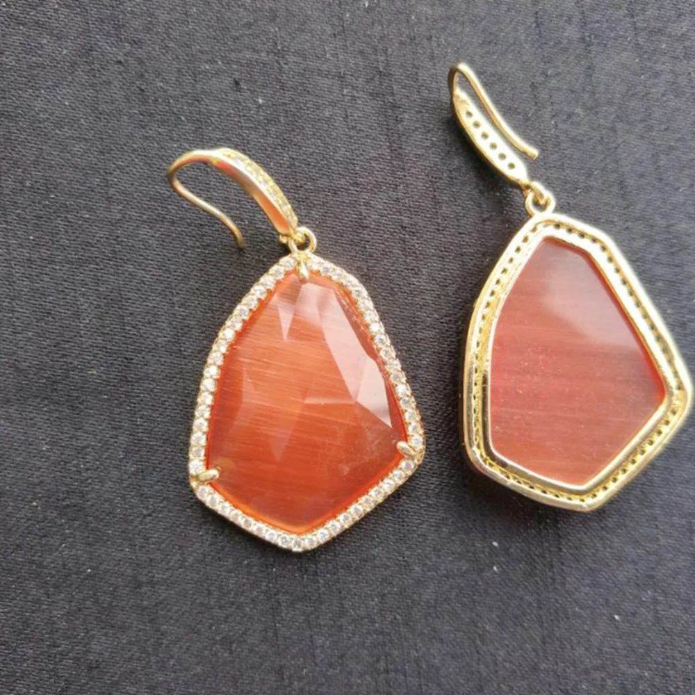 Женские серьги подвески оранжевого синего розового цвета нестандартные с