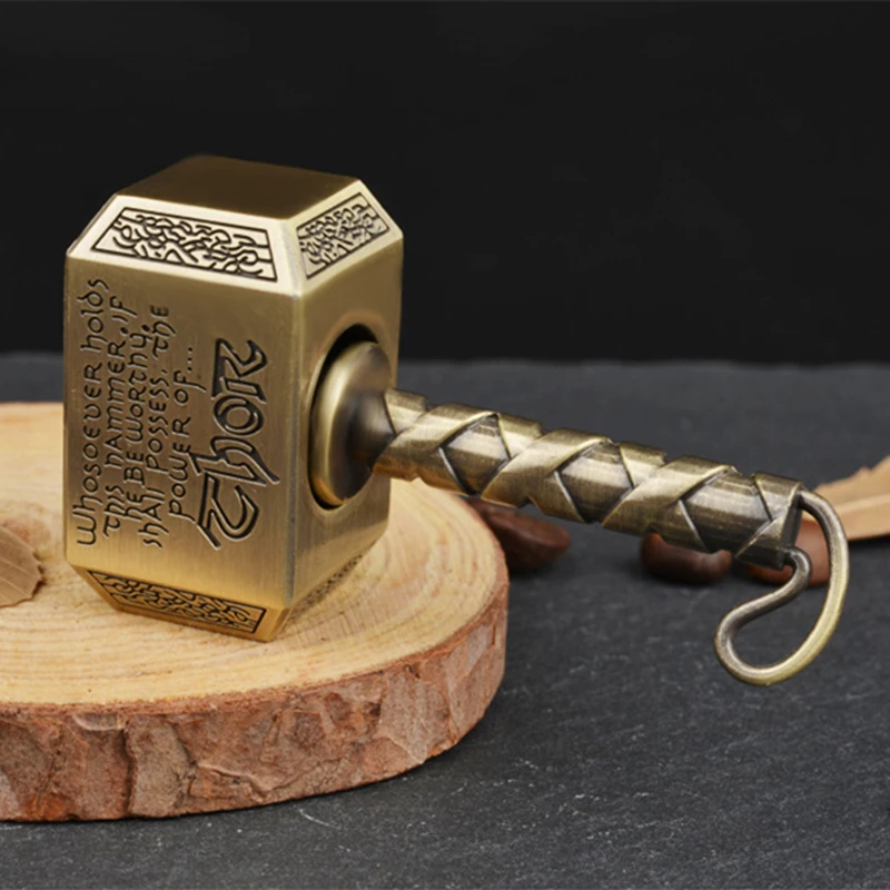 1 шт. Wiitin Thors Battle Hammer Fiesta Hand Spinner Сделано из металла, могучий Mjolnir брелок игрушка-античная латунь