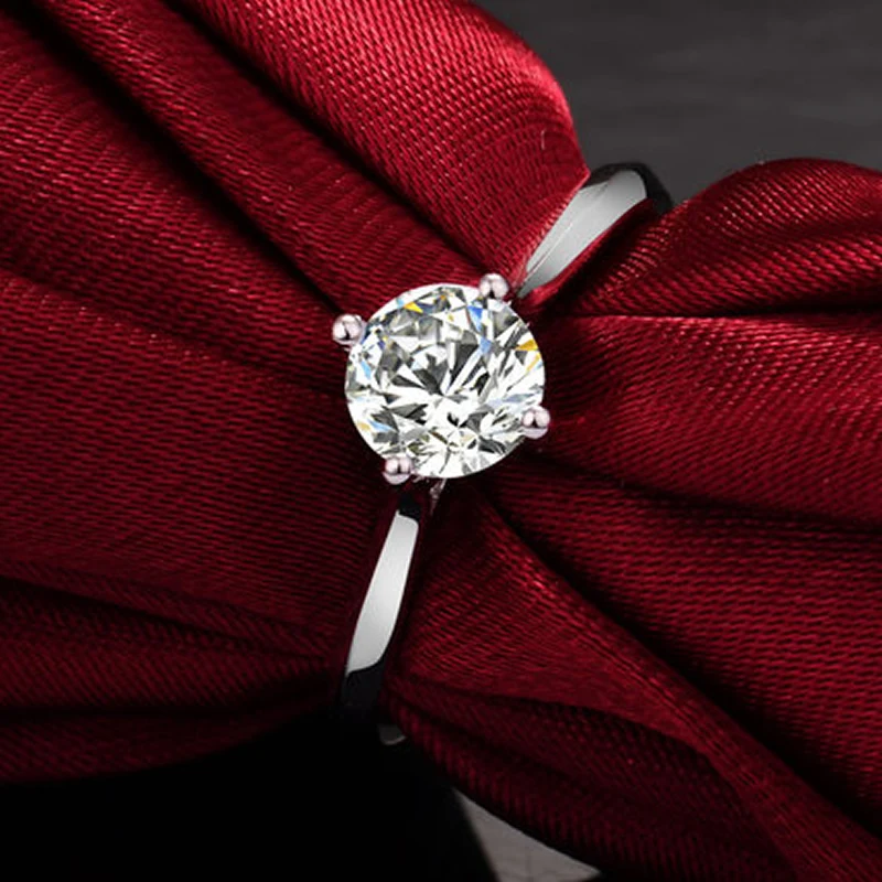 

ANI 18K White Gold (AU750) 0.2 CT Certified I/SI Diamond Wedding Ring 4 Claws Design Natural Diamond Women Anillos Fine Jewelry