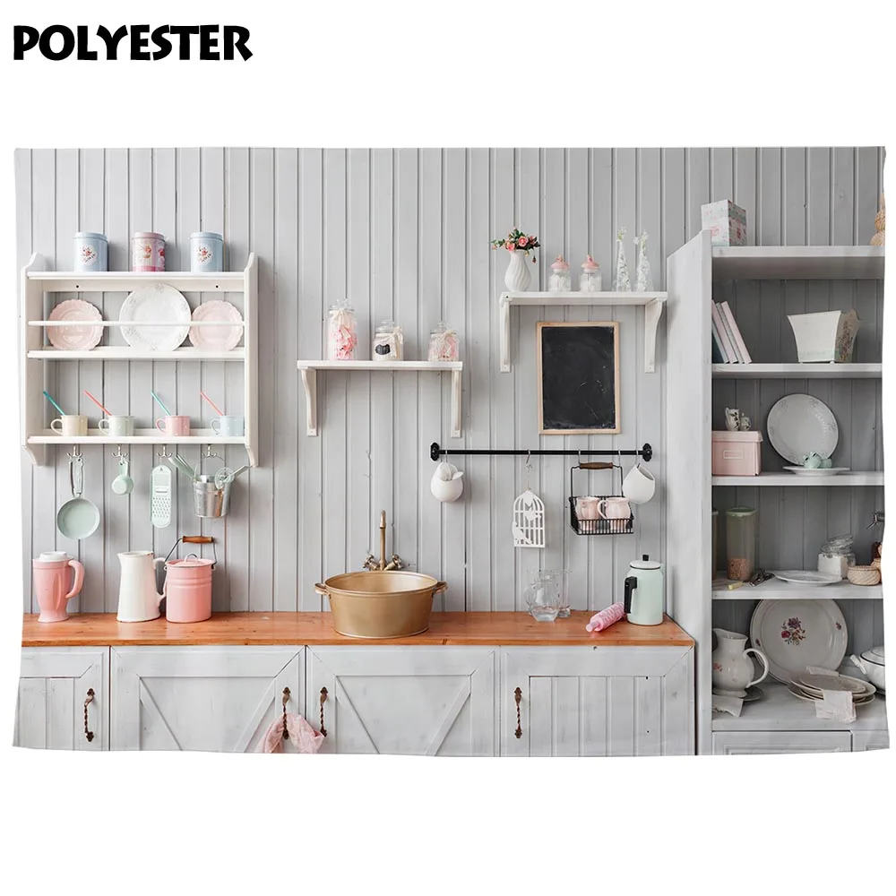 Allenjoy photographic backdrop kitchen cook child wood wall decoration photography background wedding photocall photophone | Электроника