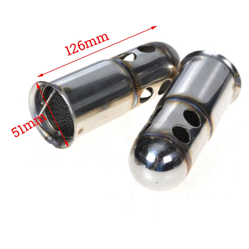 51 мм Впускной глушитель выхлопной трубы мотоцикла универсальный 126 из