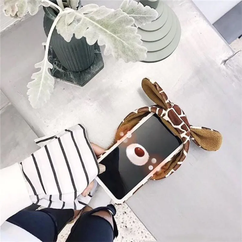 JiBan для iPhone X Case роскошная девушка 3D теплый чехол телефона PC зимние меховые милый