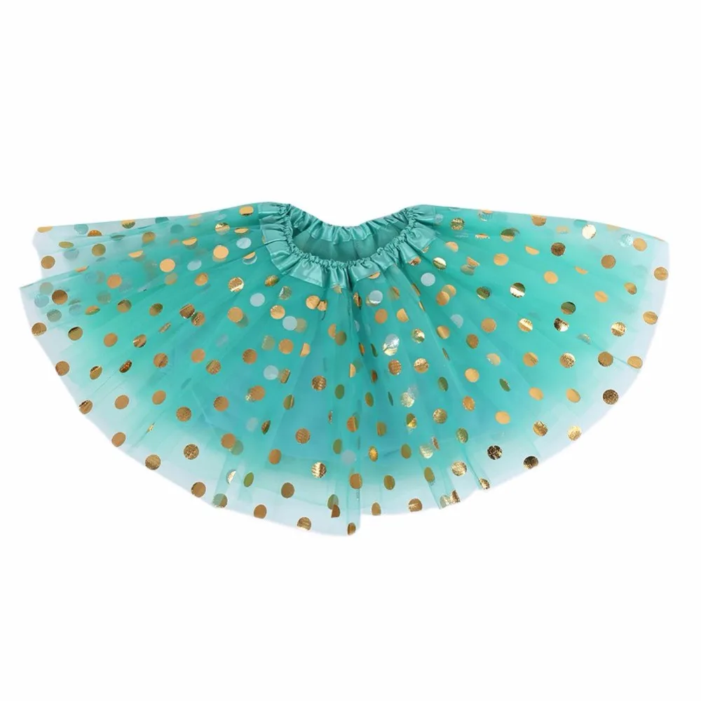Летняя юбка для маленьких девочек танцевальная пачка в Золотой горошек