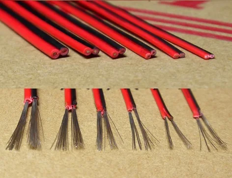 18AWG ПВХ изолированный луженый медный кабель 2 Pin красный черный провода