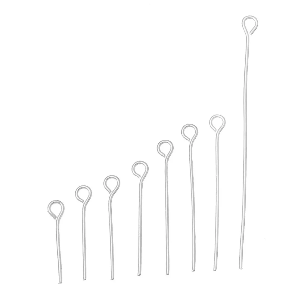 800 шт Doreen Box Eye Pins фурнитура сплав смешанный 5 см 1 6 серебряный цвет для DIY